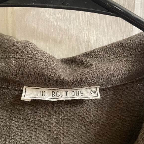 Olive Green Button Up Shirt- M - Picture 4 of 4